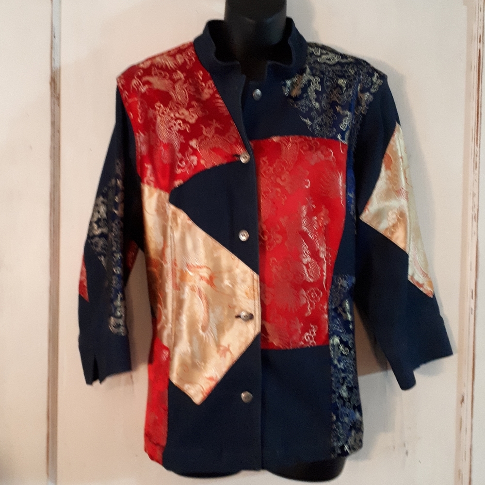 Nygard Sport Oriental Inspired Demin Jacket Large